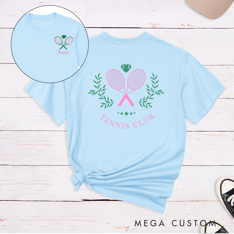 Personalized Tennis Club T-Shirt with Custom Name