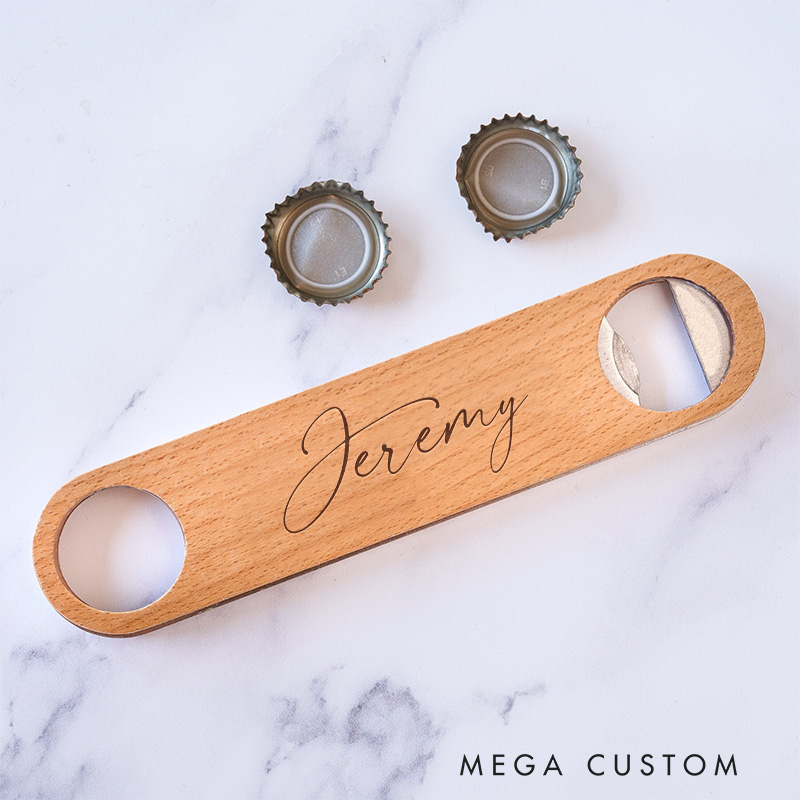 Personalized Wooden Bottle Opener Engraved Beer Bottle Opener Custom Home Bottle Opener Housewarming Gift Christmas Gift for Him