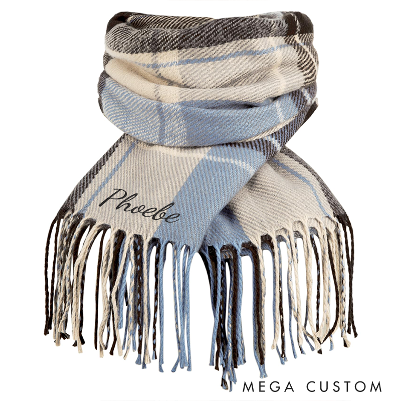 Personalised Name Embroidered Scarf for Men Custom Monogram Scarf Winter Long Scarves Gifts for Boyfriend Dad Husband