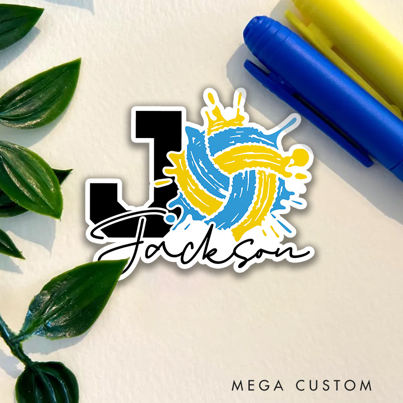 Personalized Volleyball Sticker with Custom Name for Players and Fans