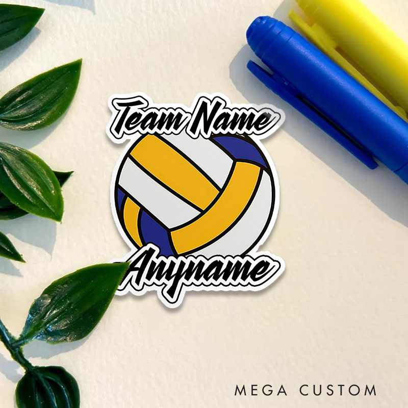 Personalized Volleyball Sticker, Custom Team Name and Player Name Design for Players and Fans