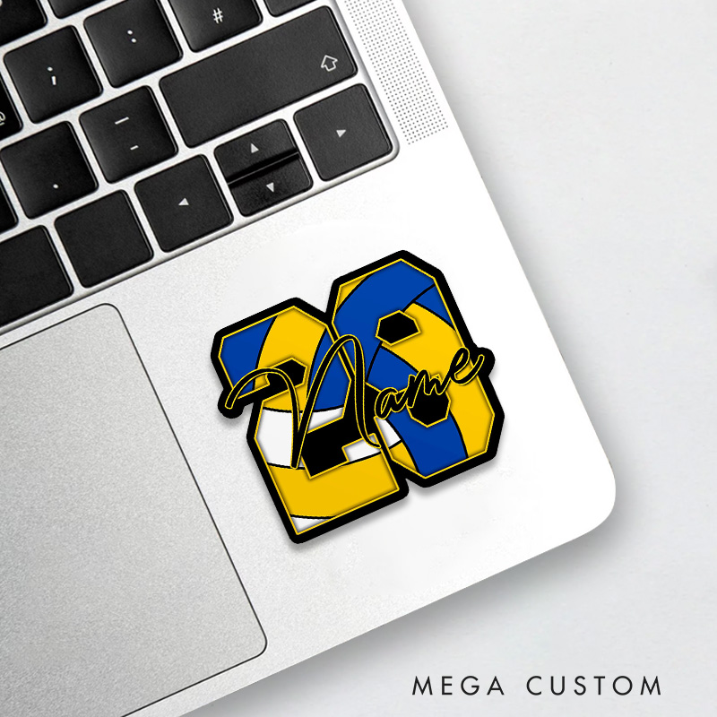 Personalized Volleyball Sticker, Custom Name and Vibrant Design for Players and Fans