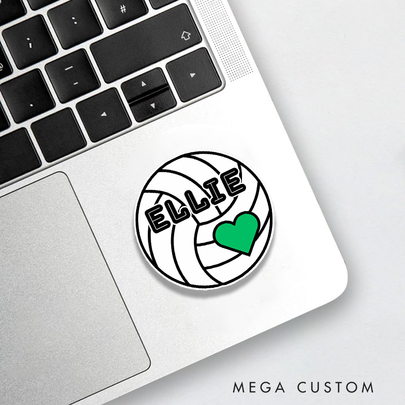 Personalized Volleyball Design Sticker with Custom Player Name for Fan Sign