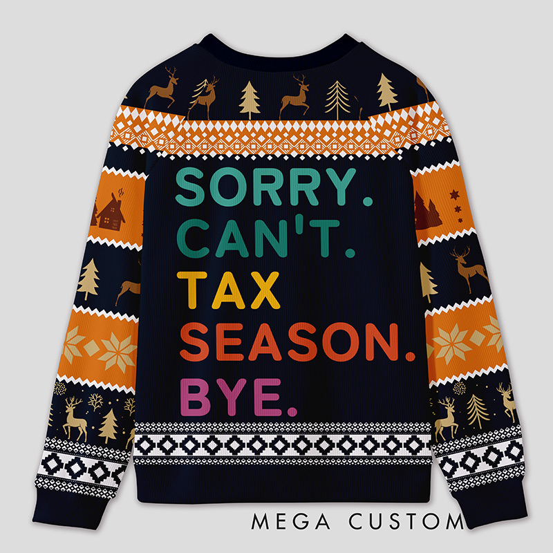 Personalized Tax Season Survival Humor Ugly Sweater Office Holiday Party Gift for Accountants