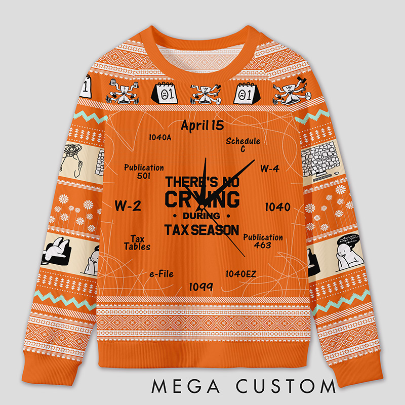 Personalized Tax Countdown Humor Ugly Sweater Office Holiday Party Gift for Accounting Pros