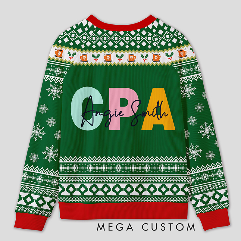 Personalized Certified Accountant Celebration Funny Ugly Sweater Festive Gift for Finance Pros