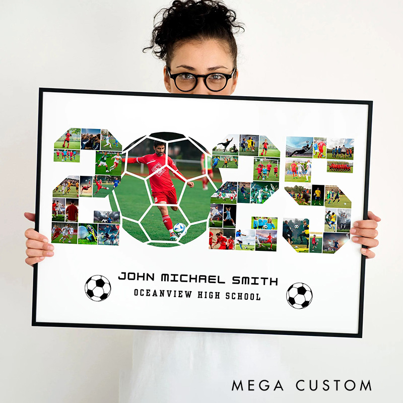 Personalized Soccer Magazine Cover Poster with Custom Photo and Text