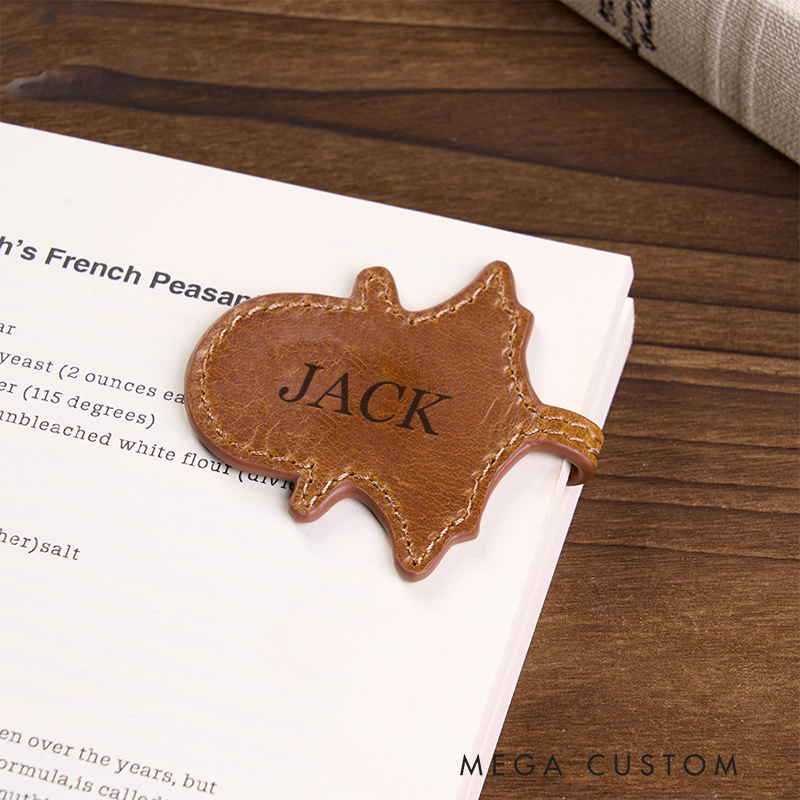 Personalized Leather Bookmark Ghost Shaped Bookmark Magnetic Bookmark Custom Name Engraved Page Marker Fun Gift for Halloween and Reading Lovers Handmade Gothic Leather Accessory