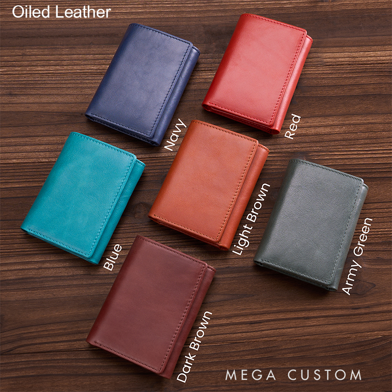 Personalized Leather Wallet Mens Wallet Custom Wallets for Him Engraved Wallets with Name Trifold Wallet Leather Gift For Him Gift for Husband Boyfriend Father