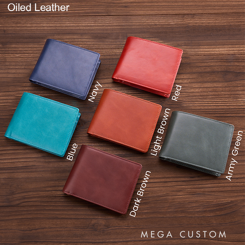 Personalized Leather Wallet Mens Wallet Custom Wallet for him Engraved Wallets with Name Minimalist Wallet Leather Gift For Him Gift for Husband Boyfriend Father