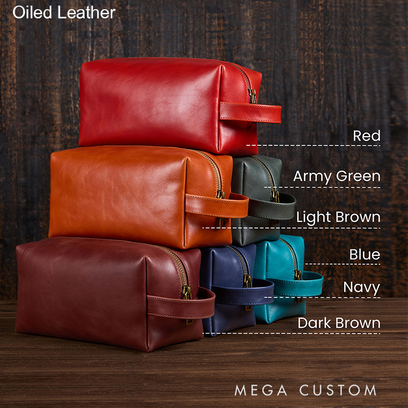 Personalized Men's Leather Toiletry Bag Custom Groomsmen Gifts Groomsman Dopp Kit Gifts Mens Travel Bag Anniversary Gift