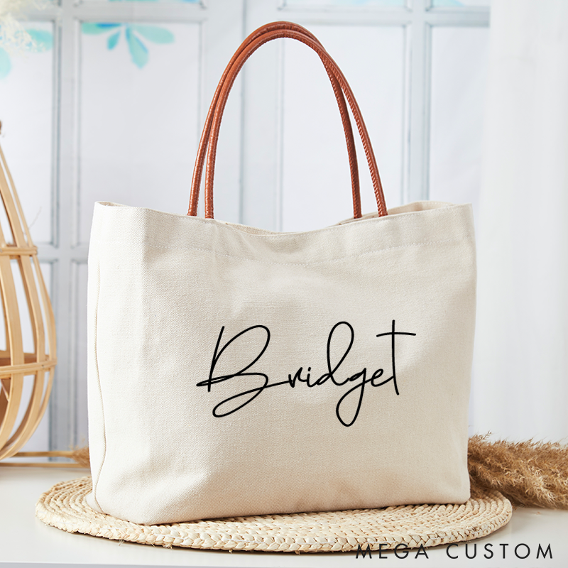 Personalized Tote Bag with Name Custom Name Bag Canvas Tote Bag Gift for Her