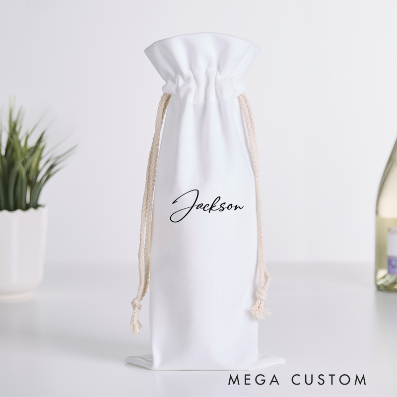 Personalized Wine Bag Custom Wine Bottle Gift Bag Reusable Wine Label Gift Bag Custom Gift Bags for Wedding Favors Graduation Gift