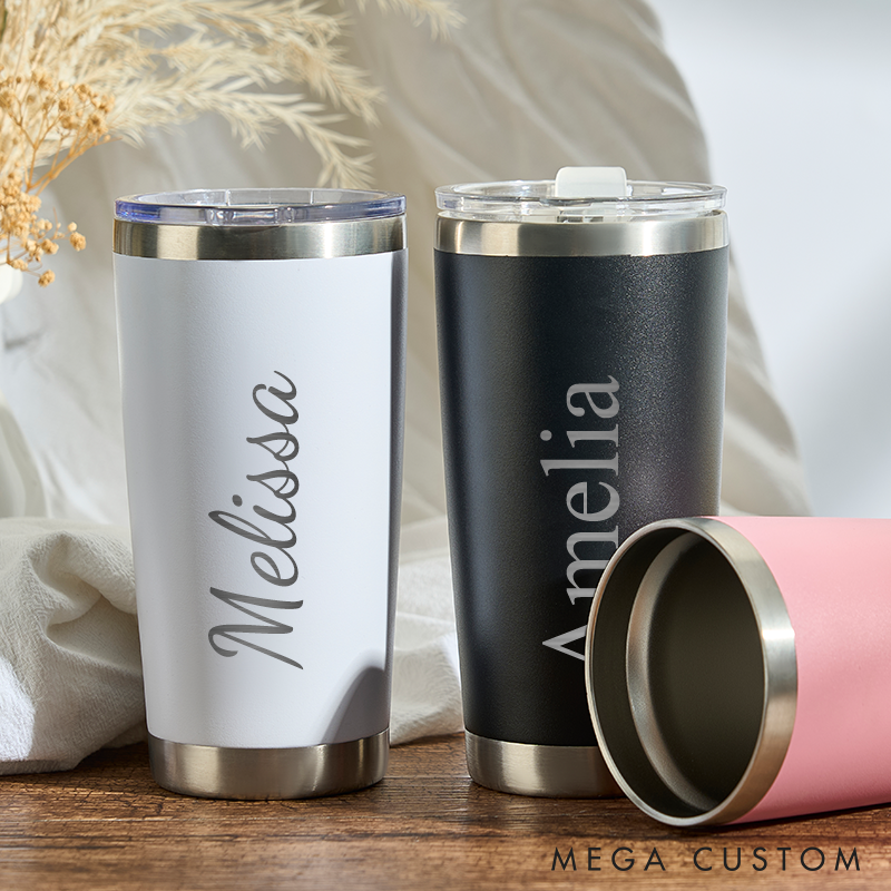 Personalized Tumbler with Name Custom Name Insulated Tumbler with Lid 20oz Tumbler Laser Engraved Tumbler Anniversary Gift
