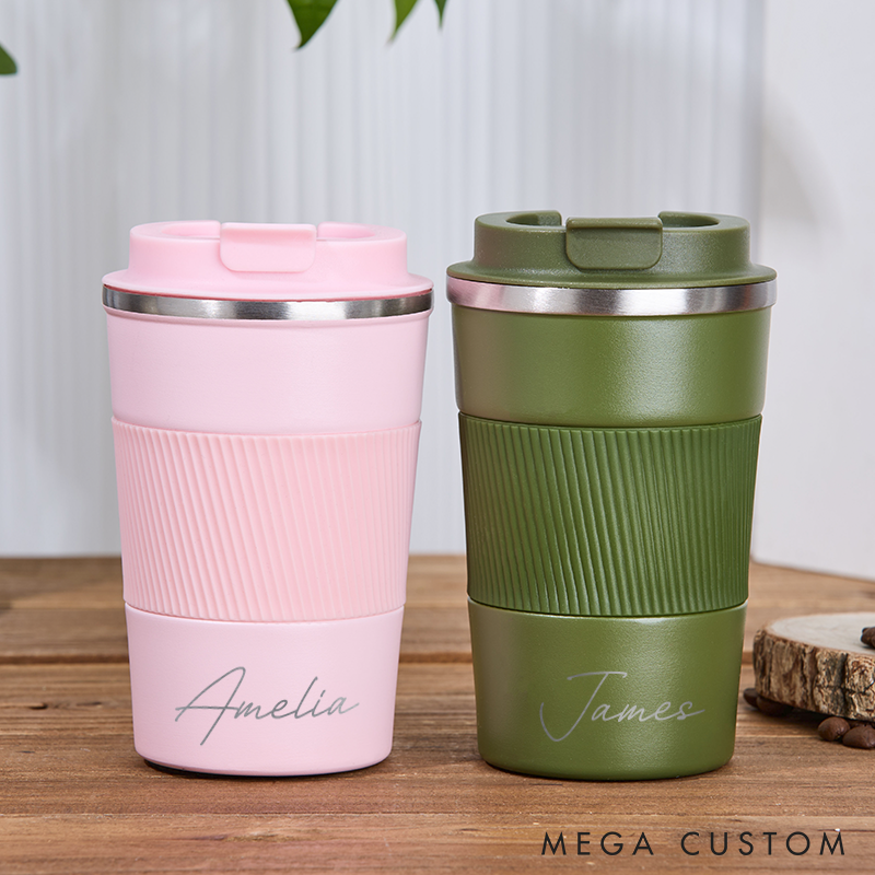 Personalized Insulated Tumbler Custom Name Travel Mug with Lid Coffee Cup Wedding Tumbler Travel Mug