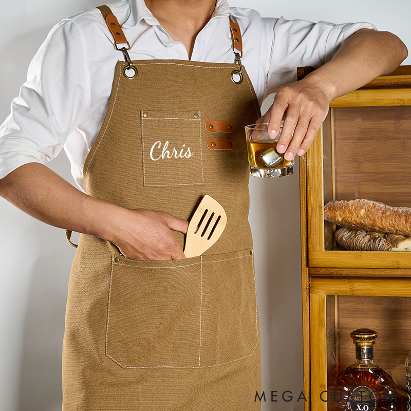 Personalized Canvas Apron with Name Housewarming Apron New Homeowner Gift Perfect Gift for Cooking Enthusiasts Kitchen Lovers Stylish Apron for Grilling
