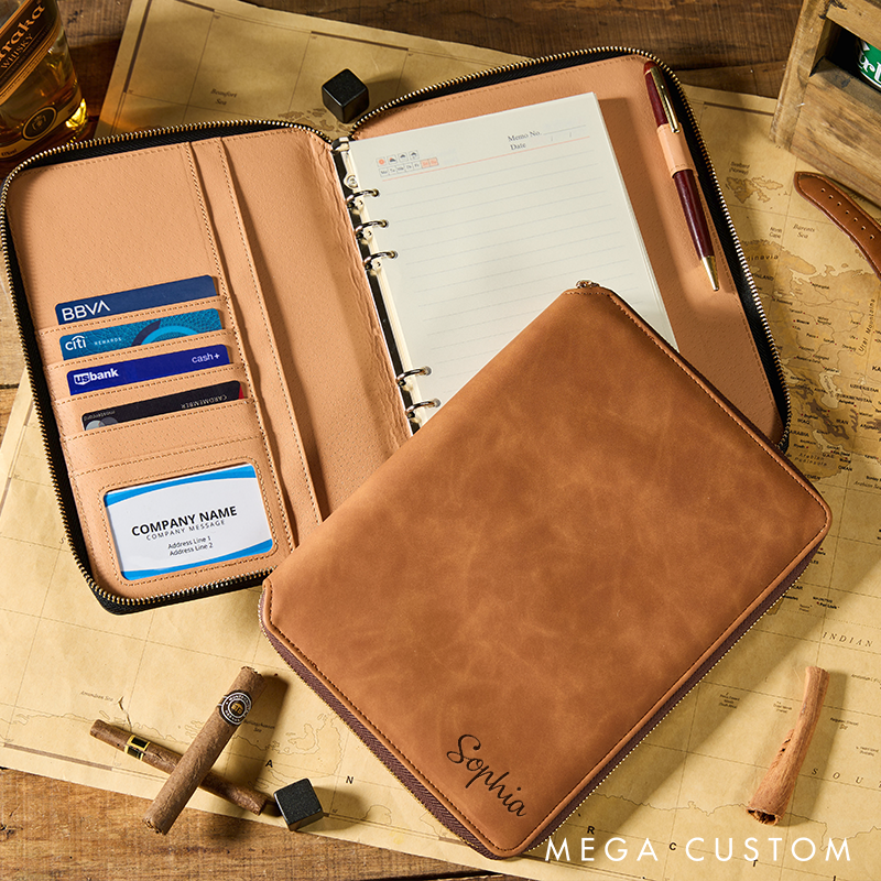 Personalized Leather Notebook with Name Custom Journal Gift for Writers Students and Professionals 