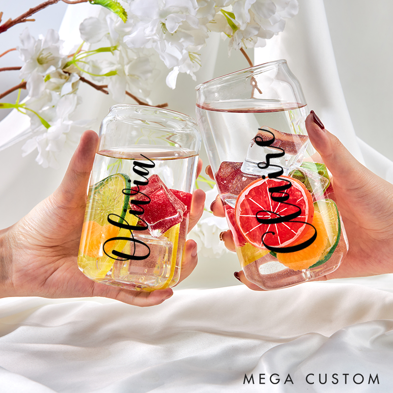 Personalized Glass Cups with Name Custom Water Glasses Clear Drinking Glasses for Beverages Parties and Gifts  