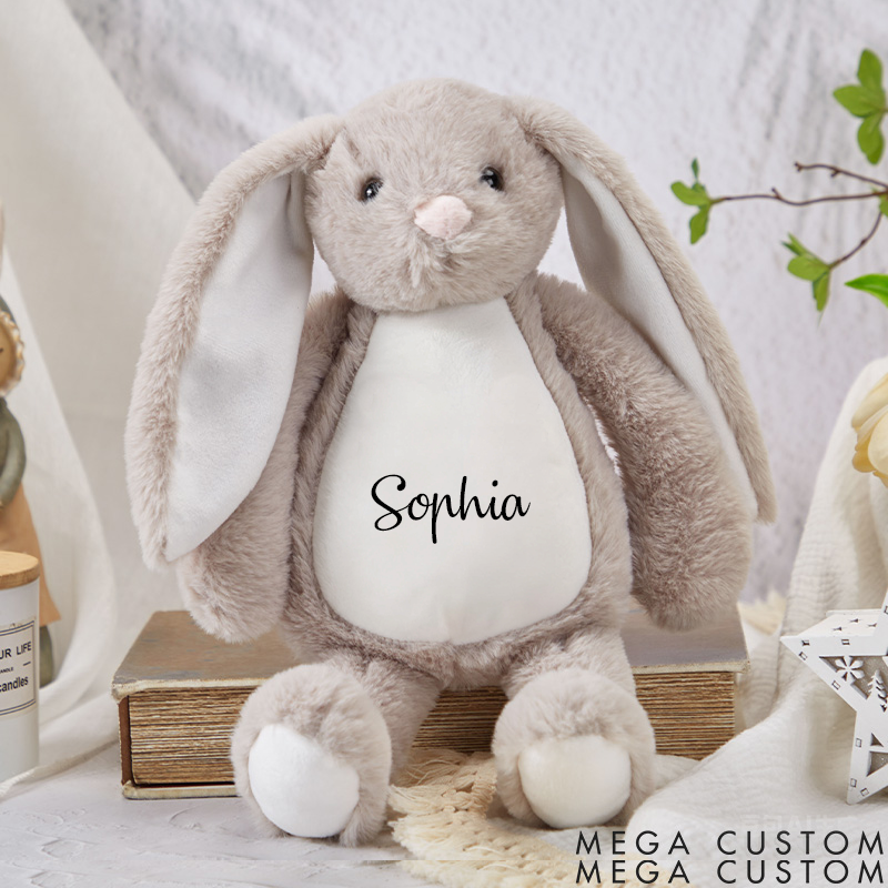 Personalized Bunny Rabbit Custom Bunny Rabbit with Name Baby Shower Gift Soft Plush Toy Newborn Gift Flower Girl Gift