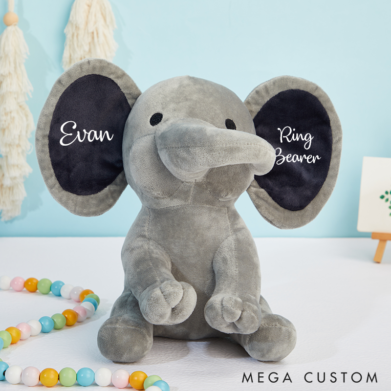 Personalized Elephant with Name Elephant Customized Elephant Baby Shower gift Newborn baby gift Welcome home Baby