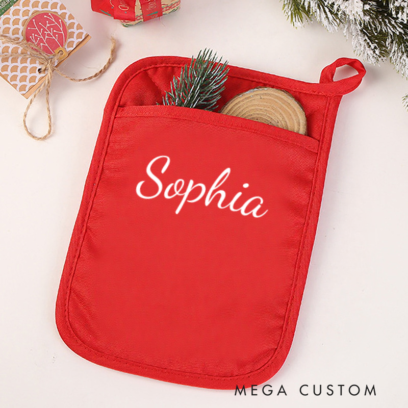 Personalized Pot Holder with Name Custom Heat-Resistant Kitchen Accessory for Cooking and Baking  