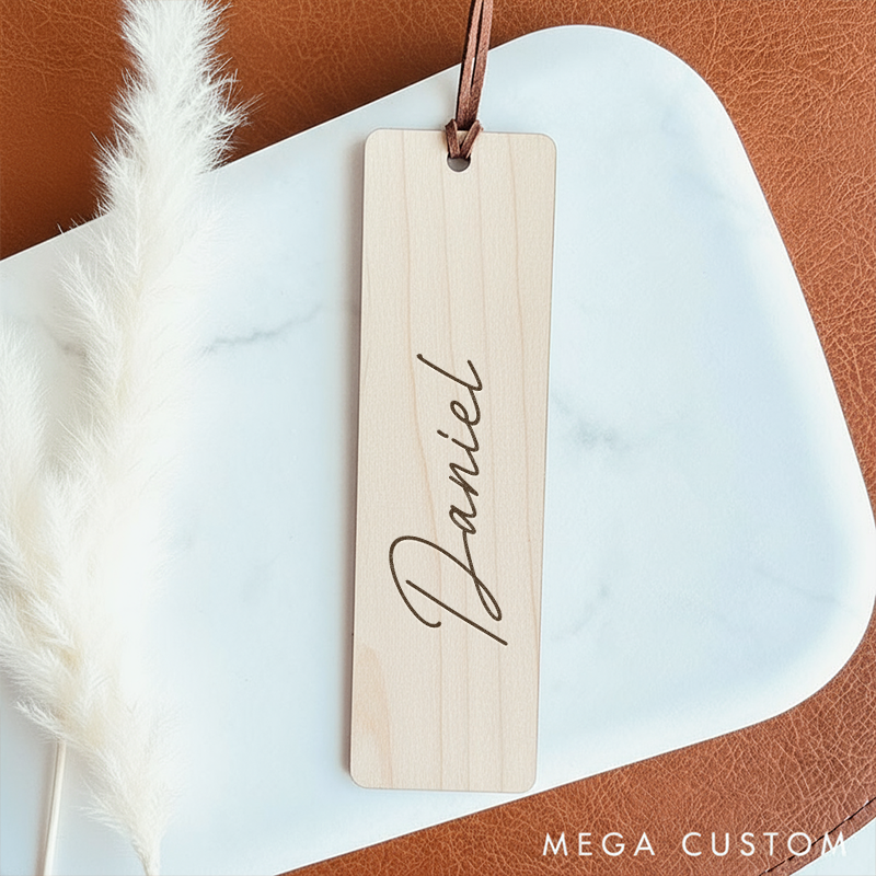 Personalized Wooden Bookmark with Name Custom Engraved Bookmark for Book Lovers and Gifts  