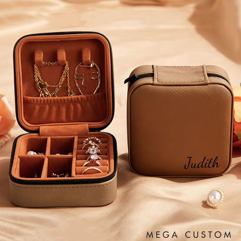 Personalized Jewelry Box with Name Custom Name Jewelry Case Compact Organizer for Rings Earrings and Accessories  