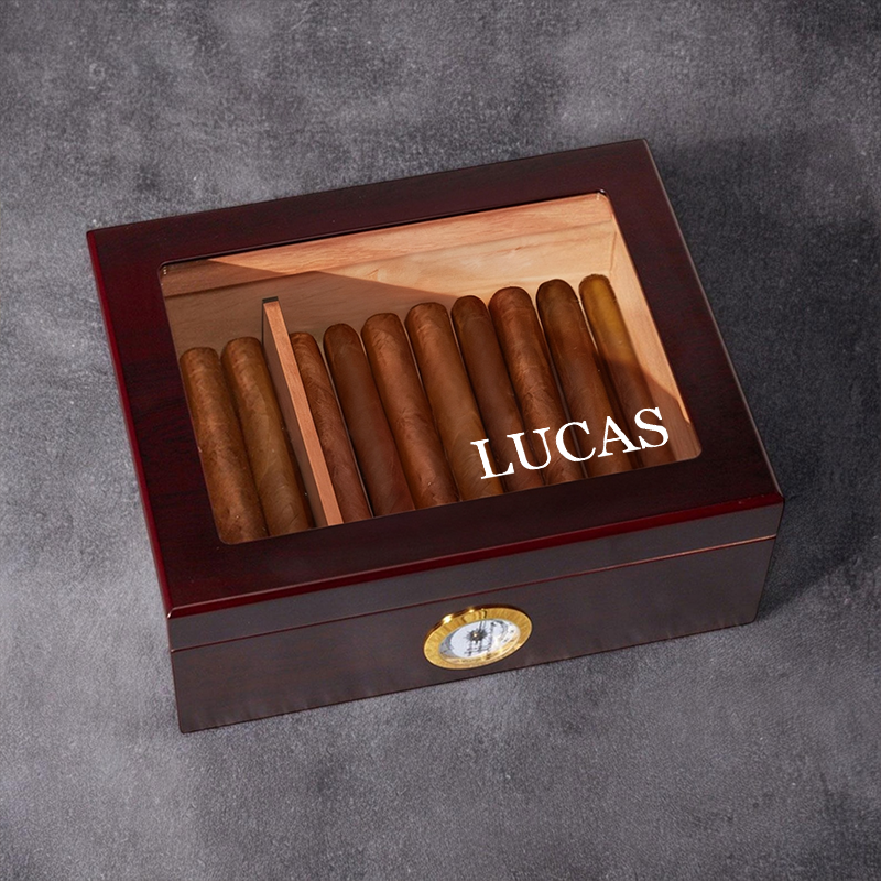 Personalized Cigar Humidor with Name Custom Crown Design Cigar Box Box Cigar Holder Birthday Gifts For Dad Boyfriend Husband Groomsmen Gift