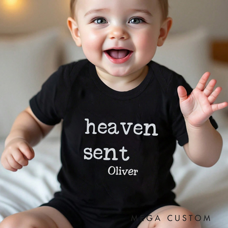 Personalized Handpicked for Earth Onesie Heaven Sent Onesie in Heaven Onesie Baby Bodysuit Baby Shower Gift Baby Announcement Onesie New Baby