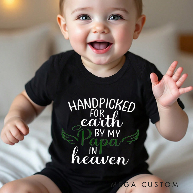 Personalized Handpicked for Earth Onesie in Heaven Onesie Bodysuit Baby Announcement Onesie Baby Shower Gift Heaven Sent Onesie New Baby Gift