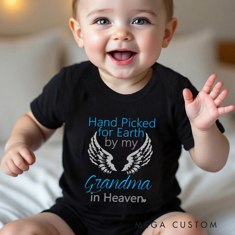 Personalized Handpicked for Earth by My Great Grandpa Grandma in Heaven Bodysuit Baby Announcement Onesie Baby Shower Gift Heaven Sent Onesie New Baby