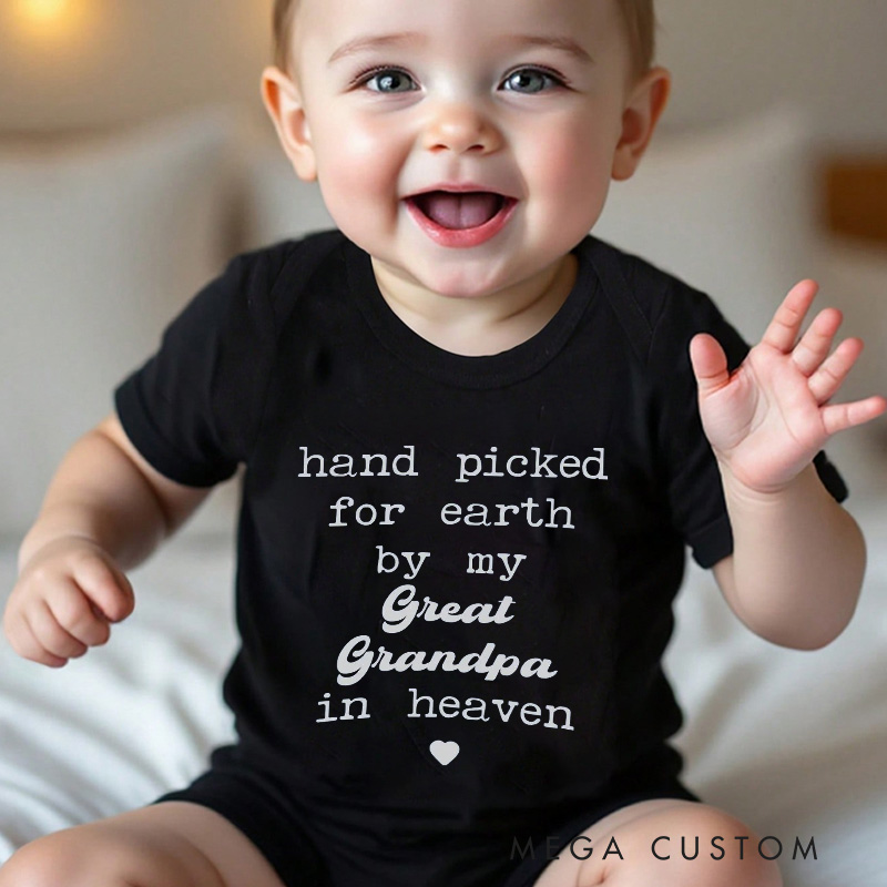 Personalized Handpicked from Heaven Onesie Baby Announcement Onesie Memorial Bodysuit Baby Shower Gift Newborn Onesie Heaven Sent Onesie New Baby Gift