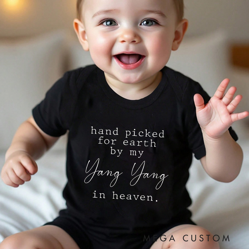 Personalized Hand Picked for Earth by My Grandma in Heaven Onesie Baby Announcement Onesie Heaven Sent Onesie New Baby Gift Baby Shower Gift