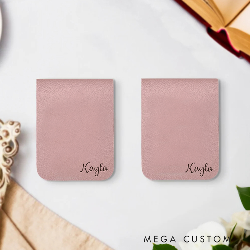Personalized Leather Bookmark with Name Magnetic Leather Bookmark Clip Birthday Christmas Gift Book Lovers