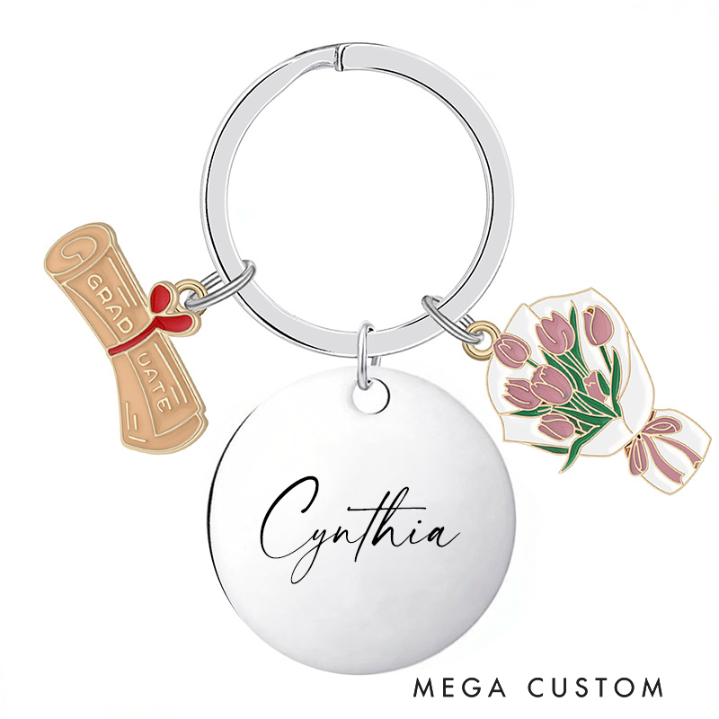 Personalized Keychain with Name Custom Graduation Graduation Keepsake Gift for Teacher Teens and Graduates  