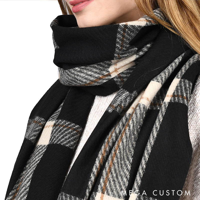 [Copy]Personalised Name Embroidered Scarf for Men Custom Monogram Scarf Winter Long Scarves Gifts for Boyfriend Dad Husband