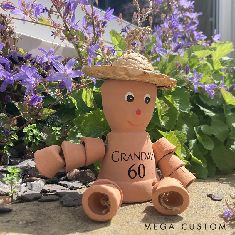 Personalised Plant Pot Man Dad's Garden Decor Gift Idea for Dad Grandad Gift Unique Men’s Gift Idea Garden Gift for Men