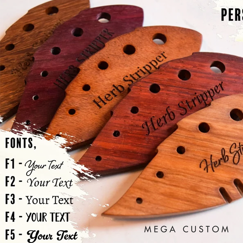  Personalized Leaf Stripper Custom Herb Stripper Remover Kitchen Gadget Tool Chef Gift Wooden Cooking Christmas Gift Stocking Stuffer