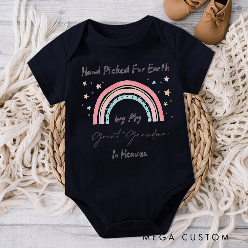 Personalized Handpicked for Earth Onesie in Heaven Onesie Baby Bodysuit Announcement Onesie Heaven Sent Onesie New Baby Gift Baby Shower Gift