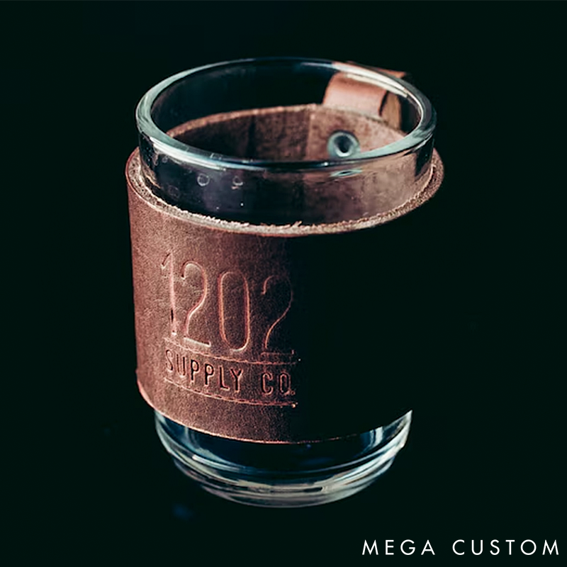 Espresso Cup Handmade Glass with Leather Wrap