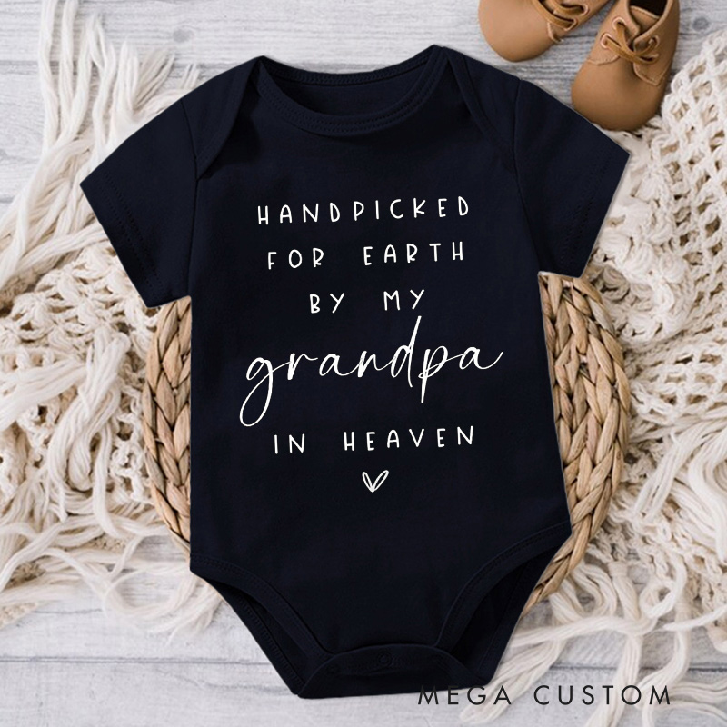 Personalized Onesie Handpicked for Earth Onesie Heaven Sent Onesie Baby Onesie in Heaven Onesie Bodysuit Announcement Onesie New Baby Gift Baby Shower Gift