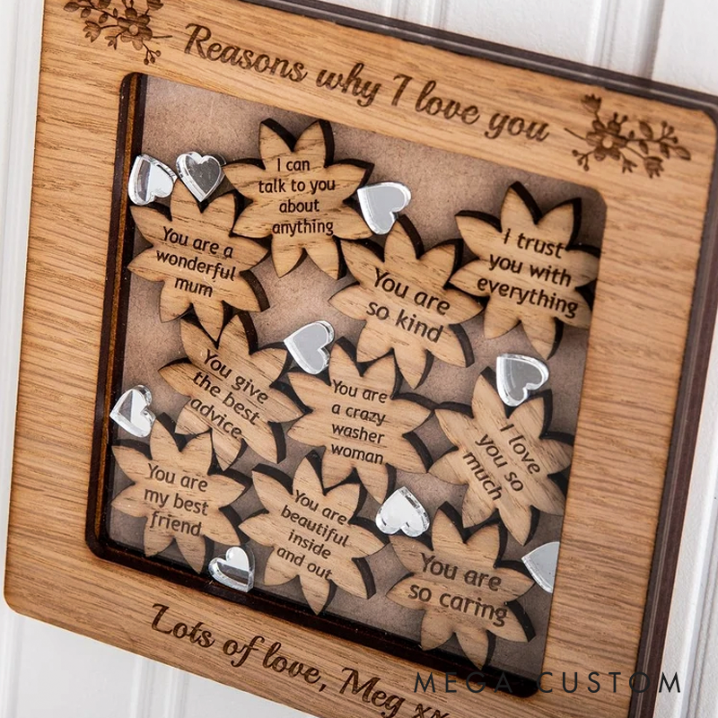 Personalised Anniversary Gift from Partner 10 Reasons Why I Love You Unique Gift for Christmas or Birthday Things I love about you Frame