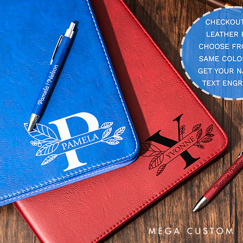 Personalized Refillable Portfolio Custom Portfolio With Zipper Custom Leather Portfolio Personalized Padfolio Business Gift Phd Gift
