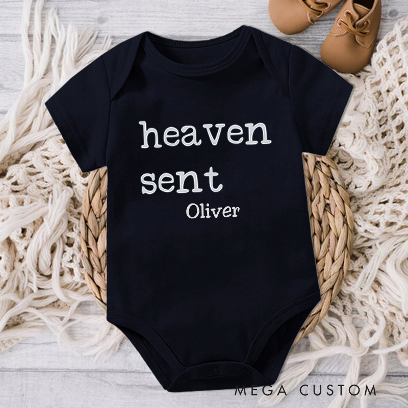 Personalized Handpicked for Earth Onesie Heaven Sent Onesie in Heaven Onesie Baby Bodysuit Baby Shower Gift Baby Announcement Onesie New Baby