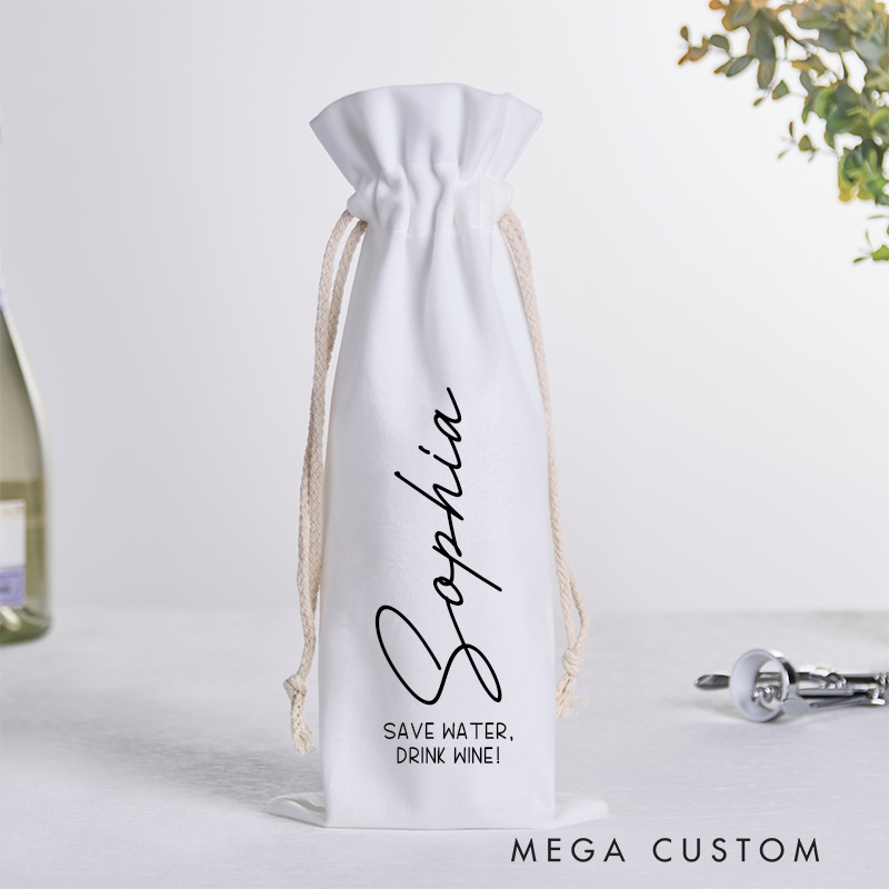 Personalized Wine Bag Custom Wine Bottle Gift Bag Reusable Wine Label Gift Bag Custom Gift Bags for Wedding Favors Graduation Gift