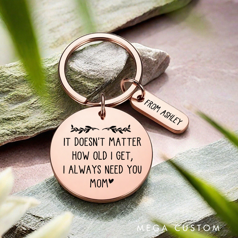 Personalized Stainless Steel Keychain I Need You Mom Keychain Charm Gifts for Mom Mom Gifts Small Gifts for Mom Birthday Gift from Daughter Son