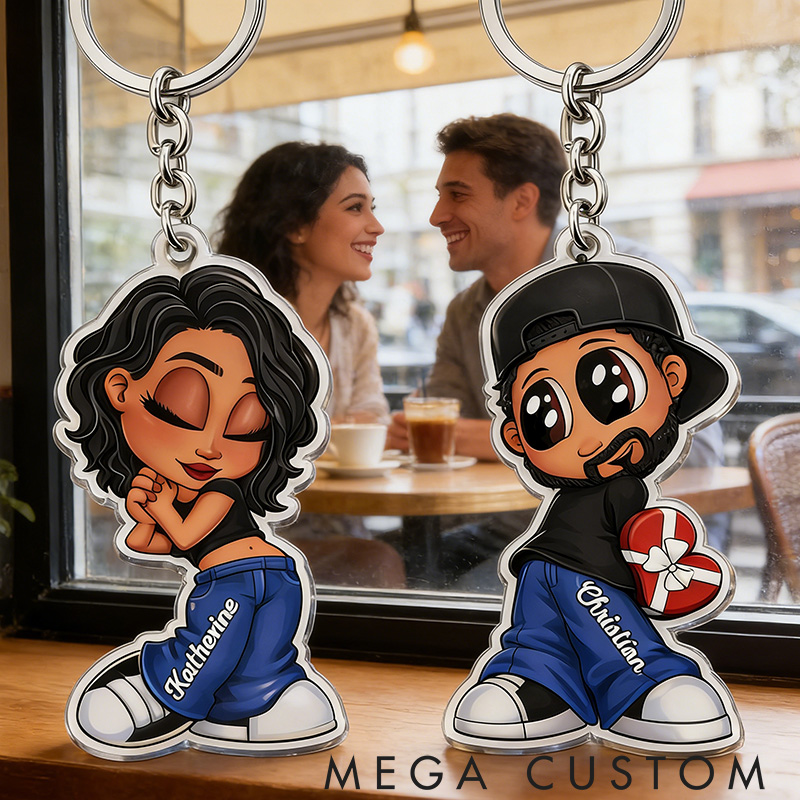Personalized Heartfelt Acrylic Keychain Perfect Couples Holiday Gift Choice Romantic Keychain Gift for Partners