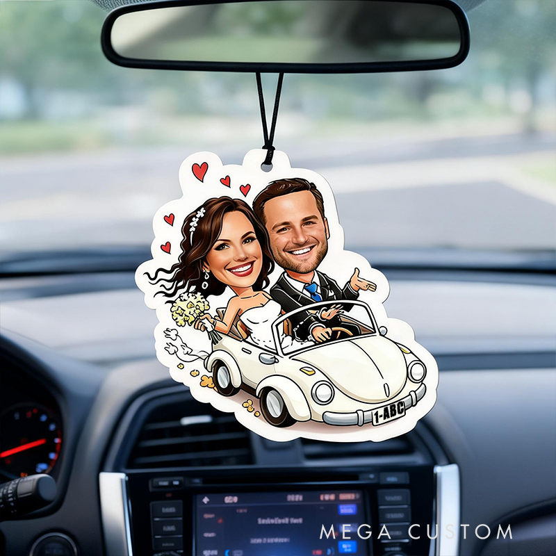 Personalized Custom Photo with Heart Pattern Car Air Freshener Romantic Holiday Gift Choice Scented Decor for Partners