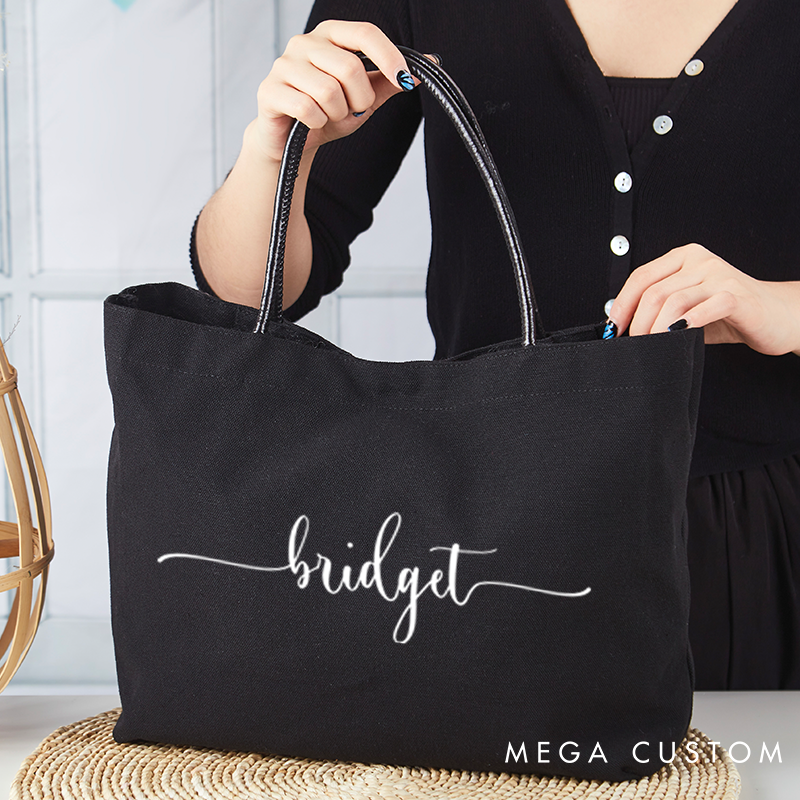 Personalized Tote Bag with Name Custom Name Bag Canvas for Her Tote Bag Gift for Her Bridemaid Gifts Bag Gift for Women