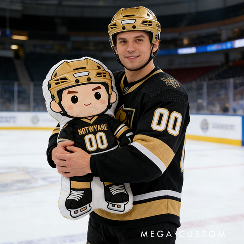 Personalized Ice Hockey Player Pillow with Custom Name and Number Perfect for Fans of All Ages